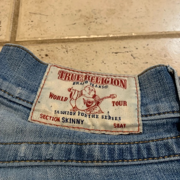 True Religion "Skinny Flap" Jeans - Size 30 - Red Orange SN Wash - Picture 4 of 14